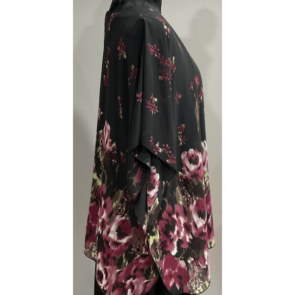 Lotussmile Women Black With Sheer Floral Tunic XXXL - Picture 4 of 11